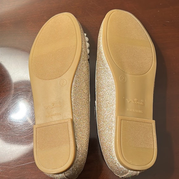 Nina rose gold ballet slipper with bow - Picture 3 of 4